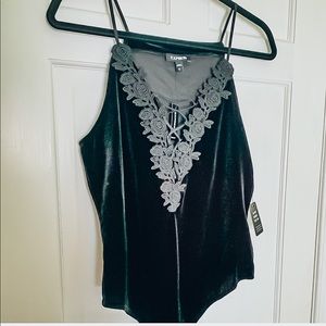 Express Deep V-Neck Spaghetti Strap Bodysuit NWT